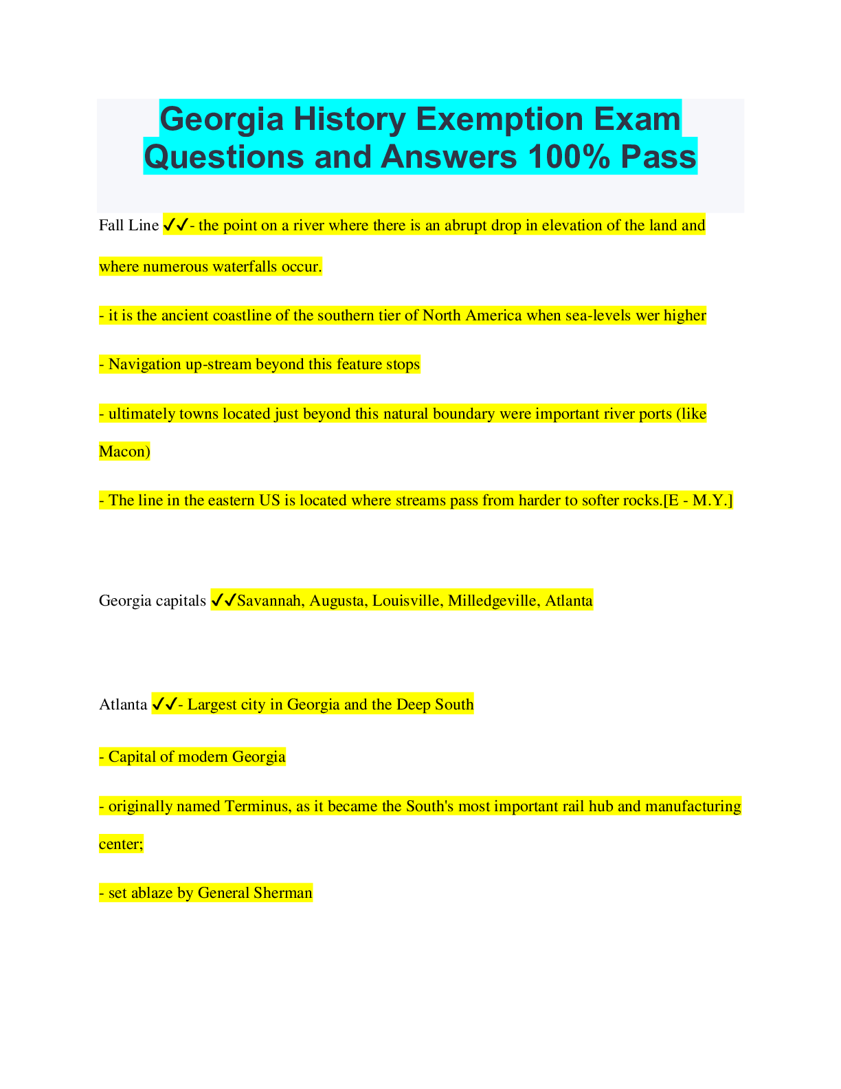 UGA BUNDLED EXAMS QUESTIONS AND ANSWERS WITH VERIFIED SOLUTIONS (2022/